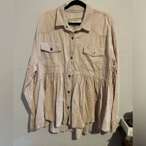 Free People Dylan Babydoll Corduroy Too
